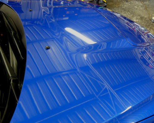 WRX Paint Correction Before Bonnet Right side